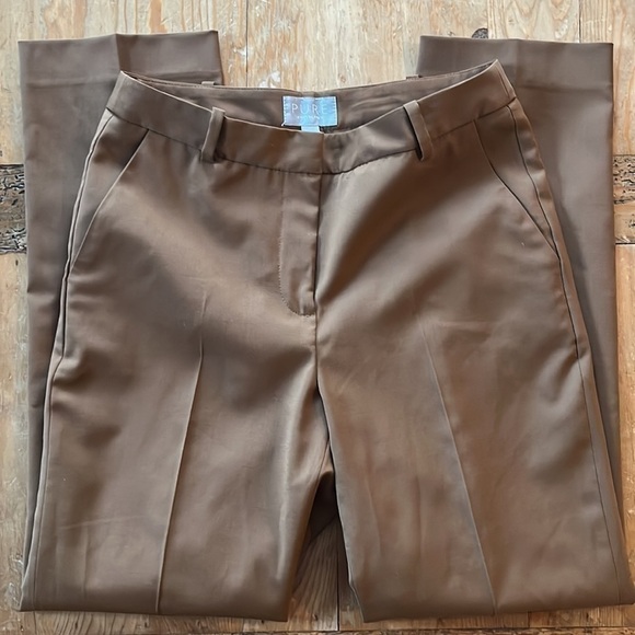 NWT Pure Coll. Slim Leg Wool-Blend Pant Camel 2P - Picture 2 of 9